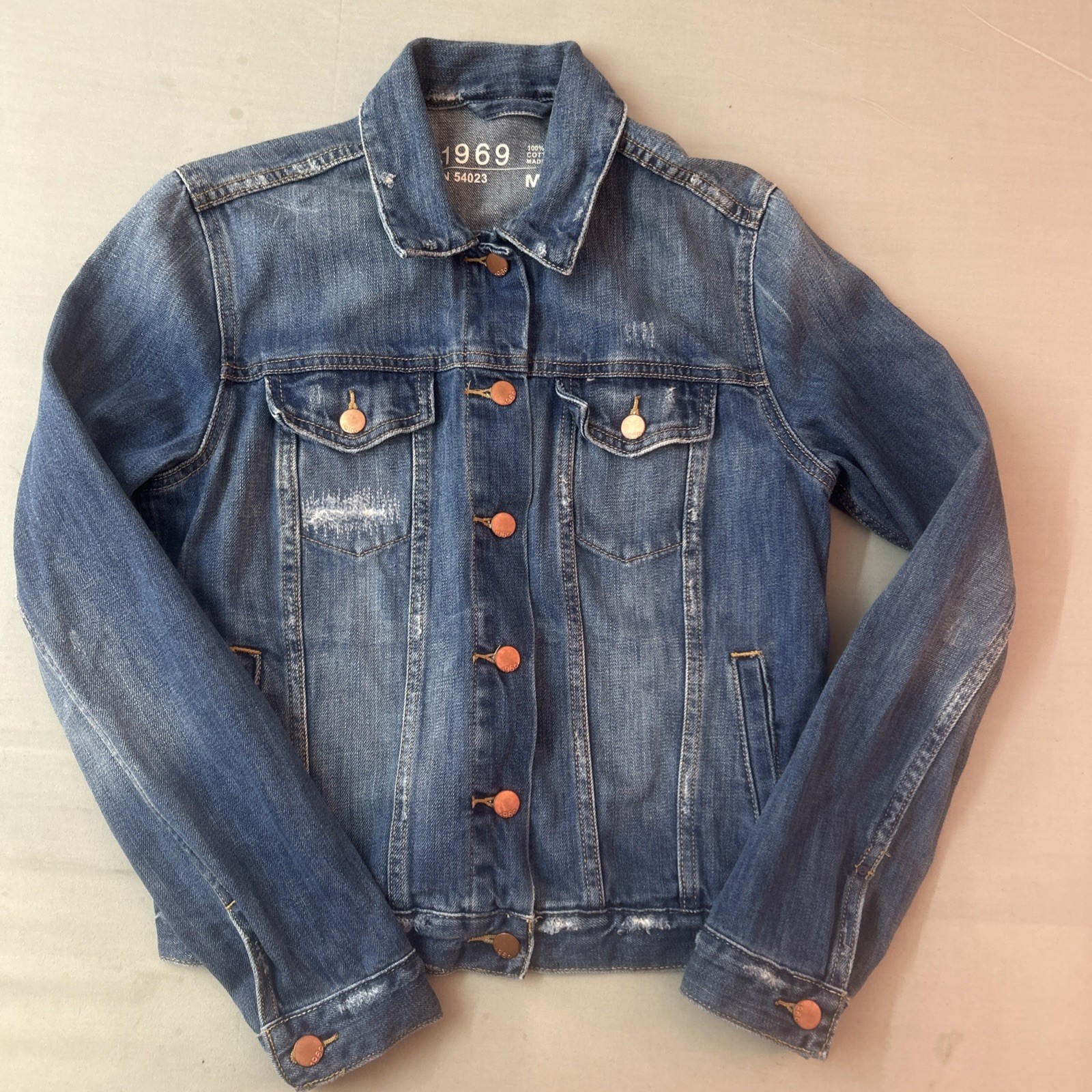 GAP Denim Jean Jacket Size MEDIUM 1969 Limited Edition Medium Wash Button Up Y2K