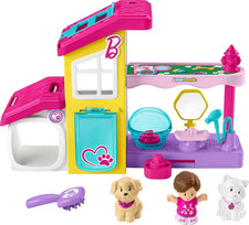 Little People Barbie Giocattolo per Bambini Gioco e Cura Pet Spa Playset con Musica e Soun