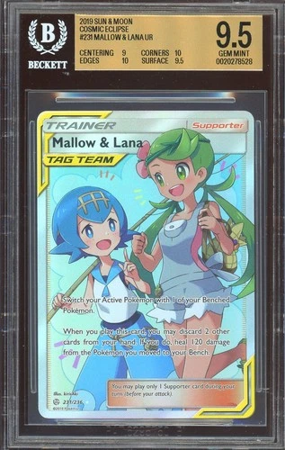 2019 Pokemon TCG SM Cosmic Eclipse #231 Mallow & Lana Full Art UR BGS 9.5 GEM