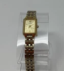 Seiko 1N01-0FH0 Women's Gold Tone Tank Watch Gold Face VTG