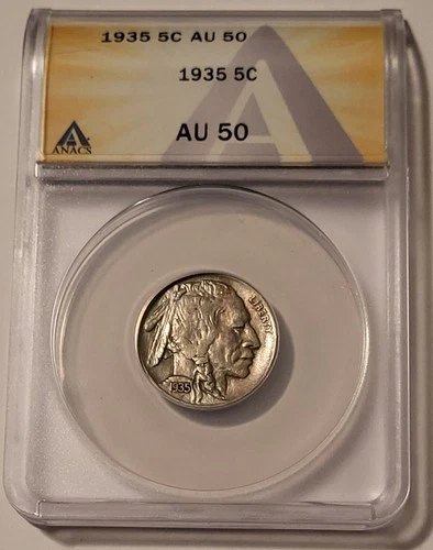 1935 Buffalo Nickel AU50 ANACS