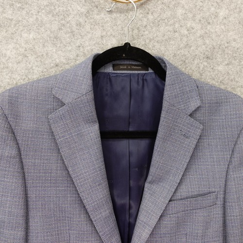 Basket Weave Wool Tweed Sport Coat Men 34S Blue Fleck Blazer Jacket CALVIN KLEIN - Picture 8 of 14