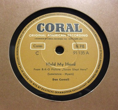 DON CORNELL Hold My Hand / Believe In Me CORAL 91135 (236)