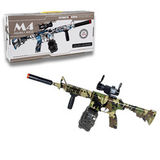 Electric M416 Gel Blaster Rifle - Full Auto Gel Gun Toy Camo W Rounded Magazine