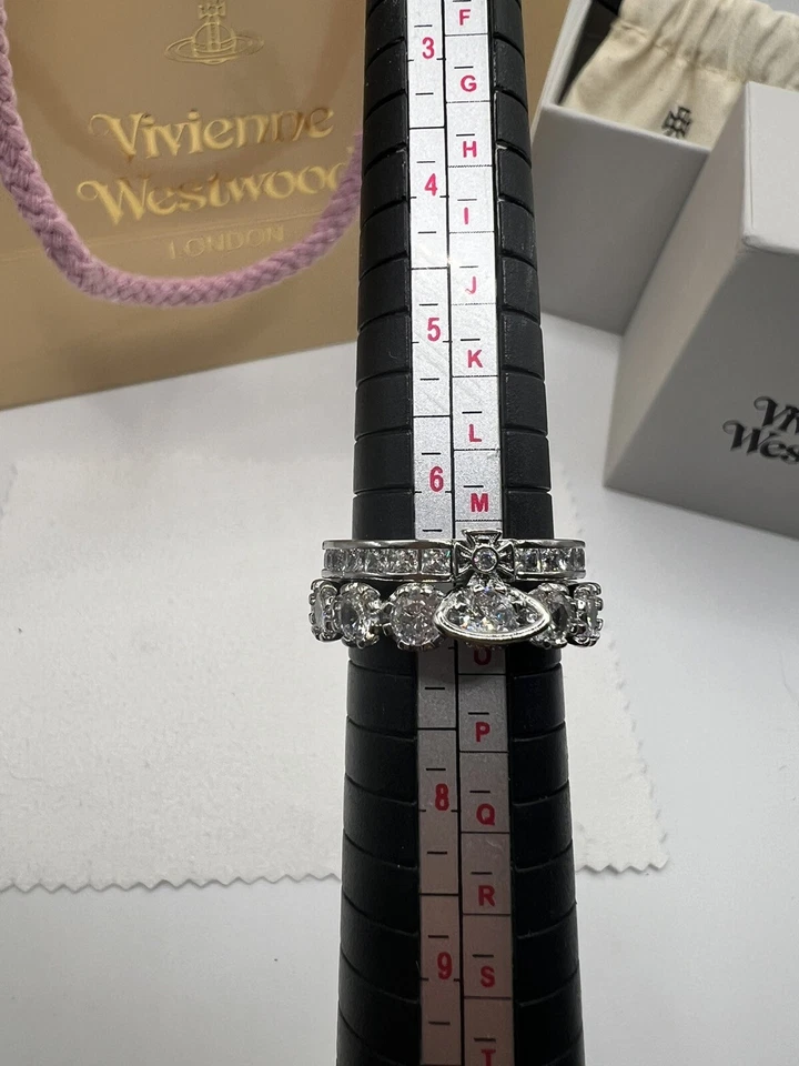 Anillo Becky Vivienne Westwood de dos capas con caja de regalo - plateado Foto 4 de 4