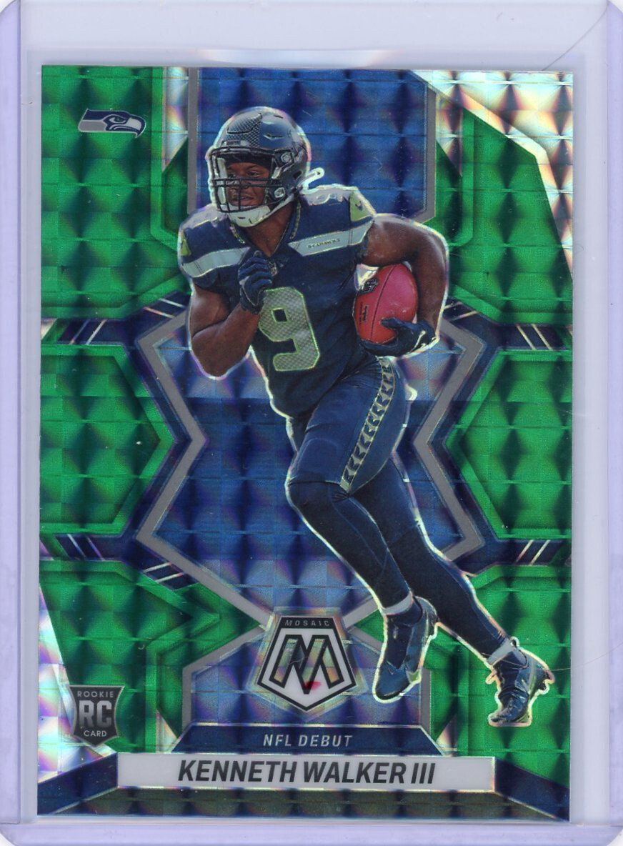 Kenneth Walker III 2022 Panini Mosaic Green Prizm RC #284 Seahawks