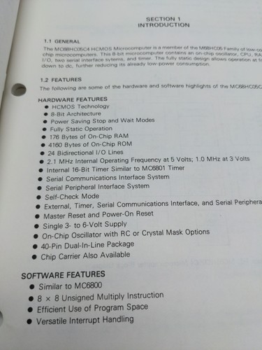 MOTOROLA MC68HC05C4 Semiconductor Chip Advance Information Reference Guide 1983 - Picture 7 of 14