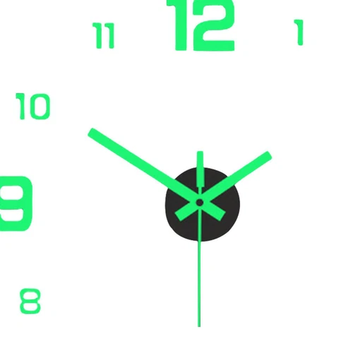 Frameless Large Luminous 3D DIY Wall Clock Mute Mirror Sticker Home Office Decor - Picture 5 of 10