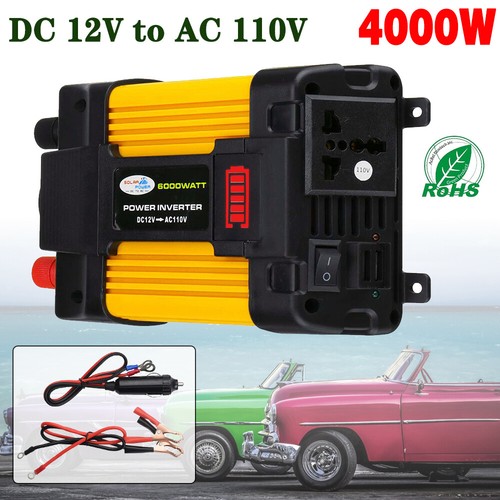 16000W/6000W Auto Wechselrichter DC 12V auf AC 110V Sinuswellenkonverter USB Port - Bild 25 von 48