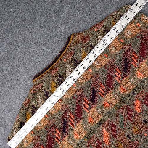 Vintage St Croix Sweater 90s Medium Colorful Geometric Knit Biggie Cosby Coogi - Picture 10 of 11