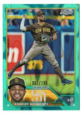 Xander Bogaerts 2023 Topps Chrome Aqua Lava Refractors /199 #44 Numbered Card