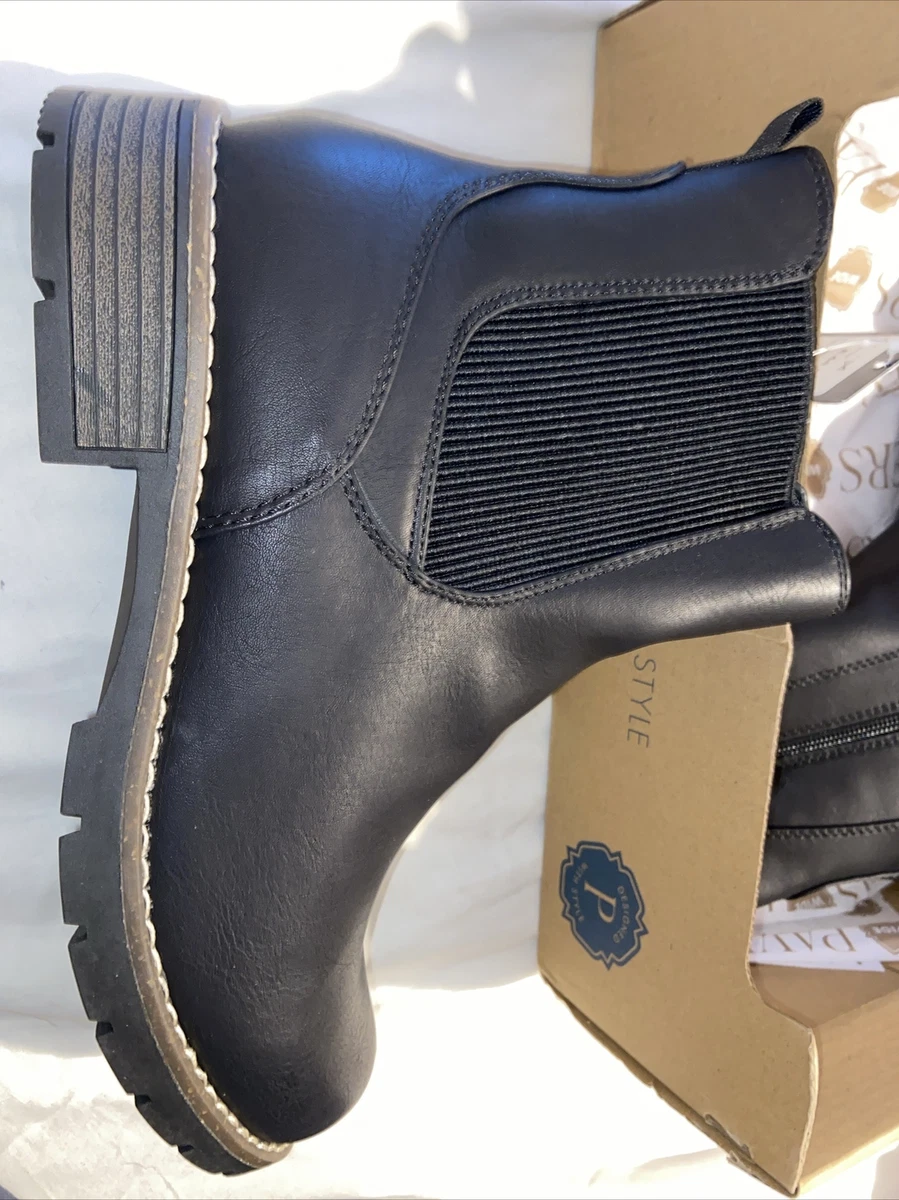 Pavers Bellissimo Black Leather Chelsea Boots Wide Woman s UK7 EU41