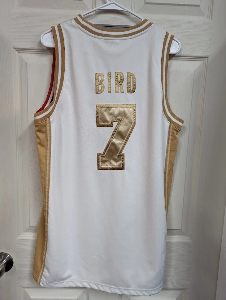 Larry Bird USA White and Gold Basketball Jersey