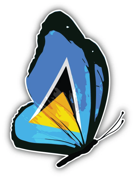 Saint Lucia Flag Butterfly Car Bumper Sticker Decal 4'' x 5'' | eBay
