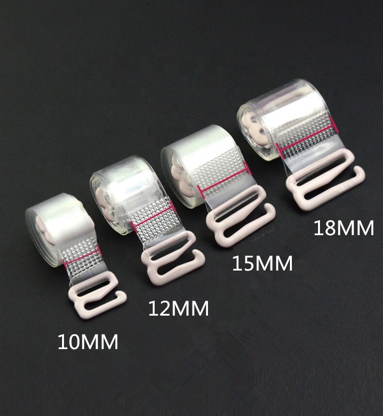 Par de correas de sujetador invisibles transparentes desmontables ajustables mate gancho de metal