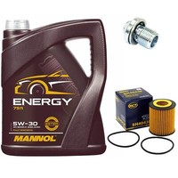 MotoröL Set 5W-30 5 Liter + ÖLfilter + ÖLablassschraube FüR Opel Vectra C Signum