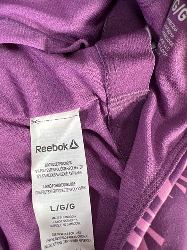 NEW Reebok Women’s Purple Sleeveless Padded Cropped Athletic Tank Top - L - Picture 5 of 6