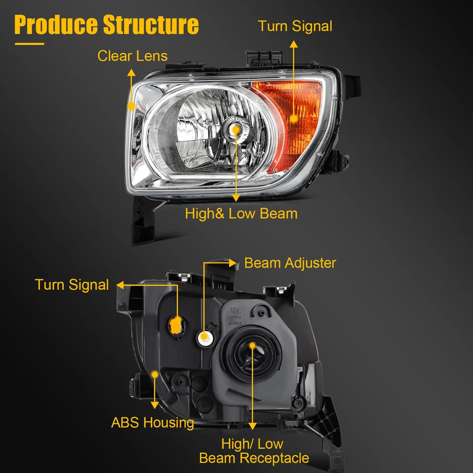Conjunto de faros para Honda Element 2003-2008 carcasa cromada par izquierda+derecha Foto 3 de 4