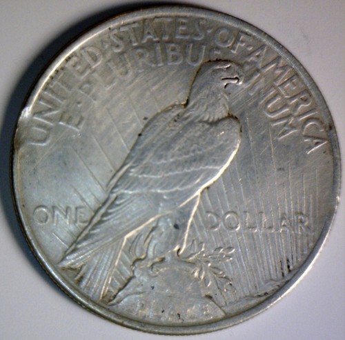 1922 CLIPPED ERROR SILVER Peace Dollar XF Coin NICE $1 Blakesley Clip LOT #1 NR - Picture 4 of 4