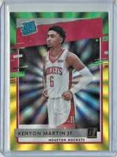 2020-21 Donruss Holo Green and Yellow Laser RC #224 Kenyon Martin Jr. Rockets