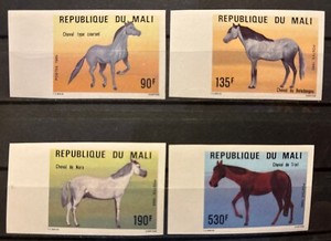 Mali, horses, Imperf S.C#512-15 S.C.V.$8.85 ,MNH, Complete set of 4, 1985 issue.