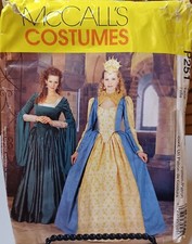 251 McCalls SEWING Pattern UNCUT Costume Misses 6-10 elizabethan gown skirt hat