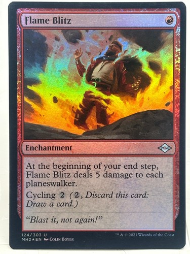 MH2 Force of Negation Etched Foil Retro Flame Japanese MTG Modern