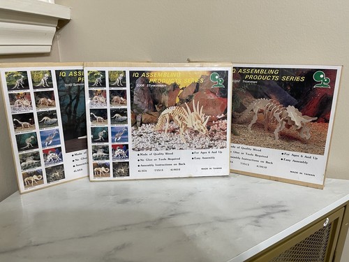 Dinosaurs 3D Wooden Model Puzzle Kits - IQ Assembling Products Series Lot Of 3 - Picture 8 of 13