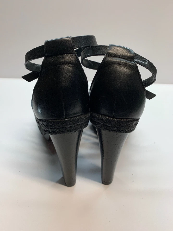 Coach Gladiator Leather High Heel Sandals Sz 7 B Black - Image 2 of 4