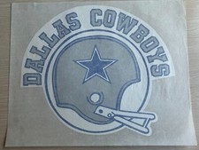 Vintage 1970s Iron On T-Shirt Transfer Sheet Dallas Cowboys NFL Football Helmet