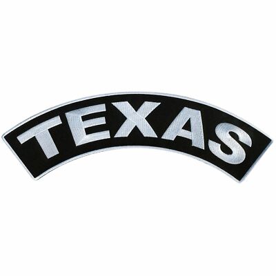 TEXAS TOP ROCKER US States Iron-On Heat Sealed Backing Sew-On Patch - 12  x 3 
