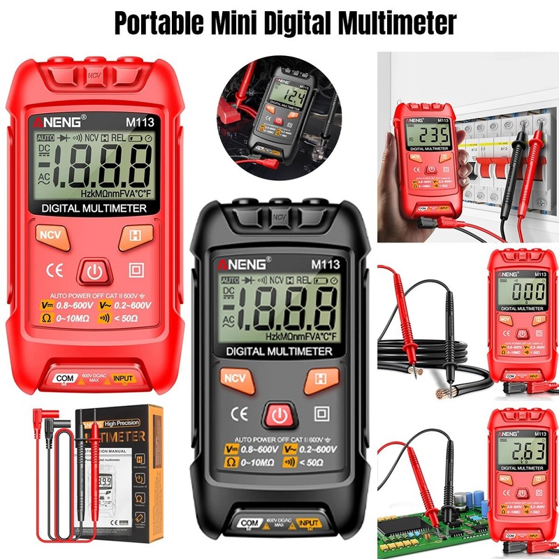 Portable Mini Digital Multimeter 1999 Counts | AC/DC Voltage Ohm Tester Meter