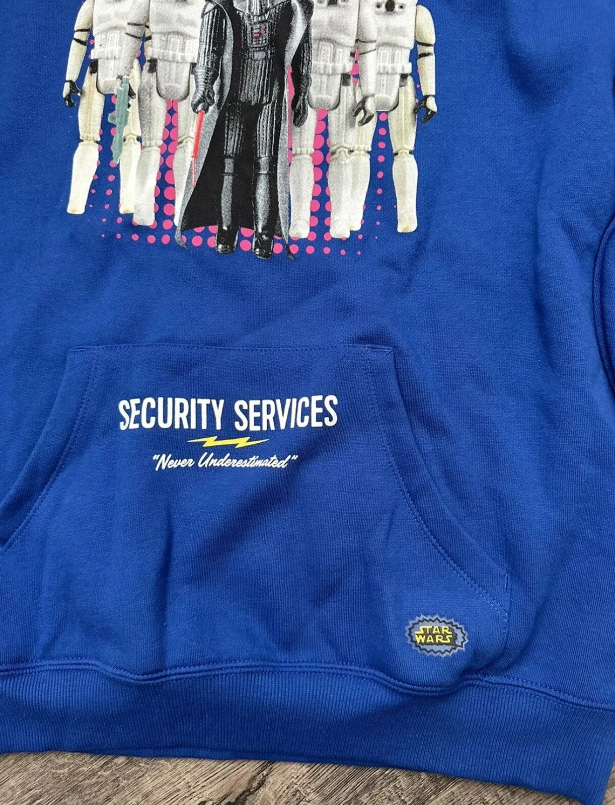 VETEMENTS Felpa con cappuccio Disney Parks Star Wars Darth Vader blu servizi di sicurezza taglia S