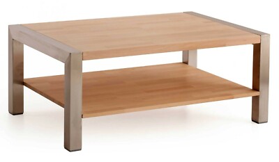 DICO Massivholz Couchtisch Sofatisch Wohnzimmertisch CT 066 mit Ablage Tisch