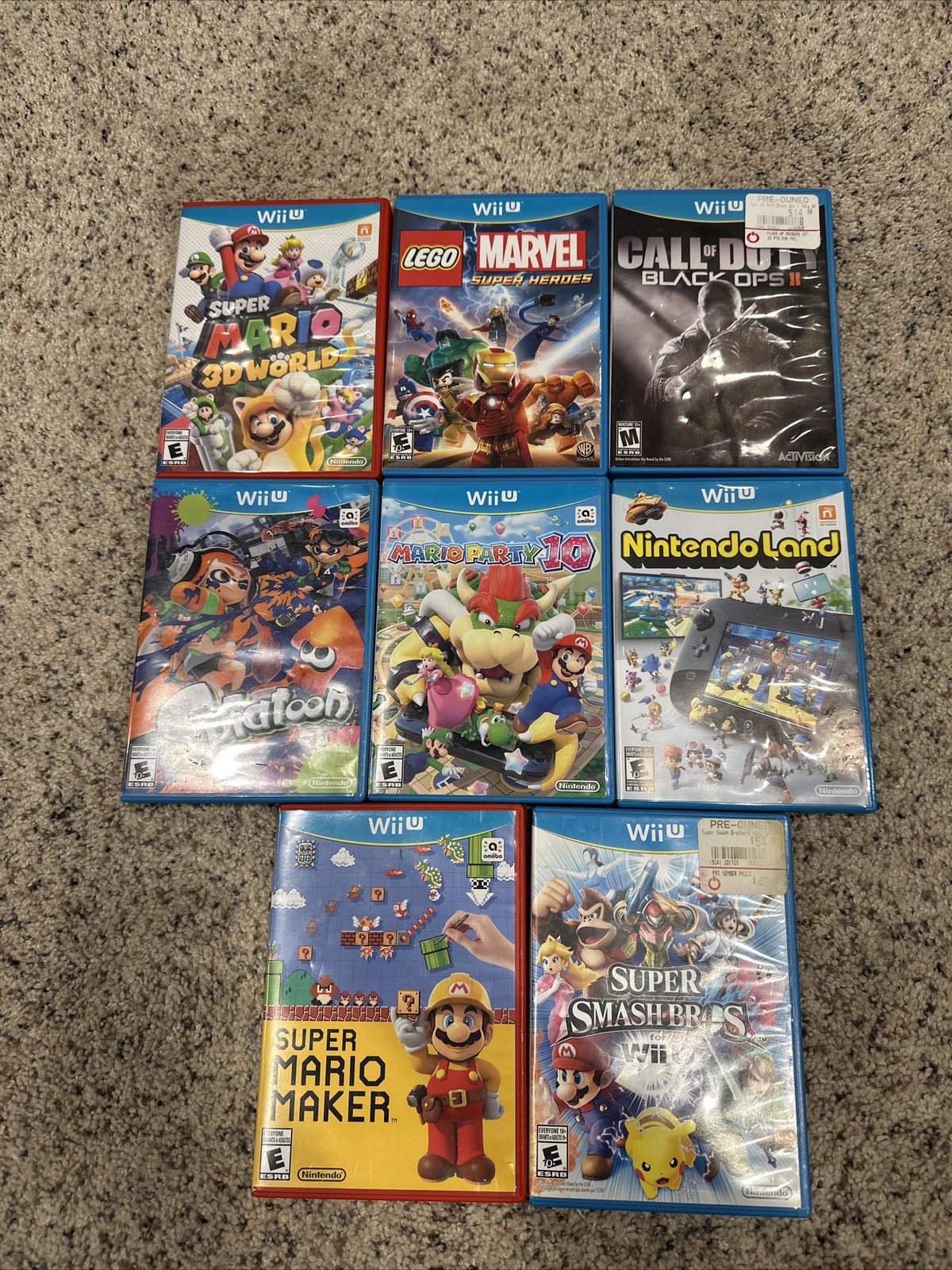 Nintendo Wii U Games Lot (8) All Tested And Work, Smash Bros, Super