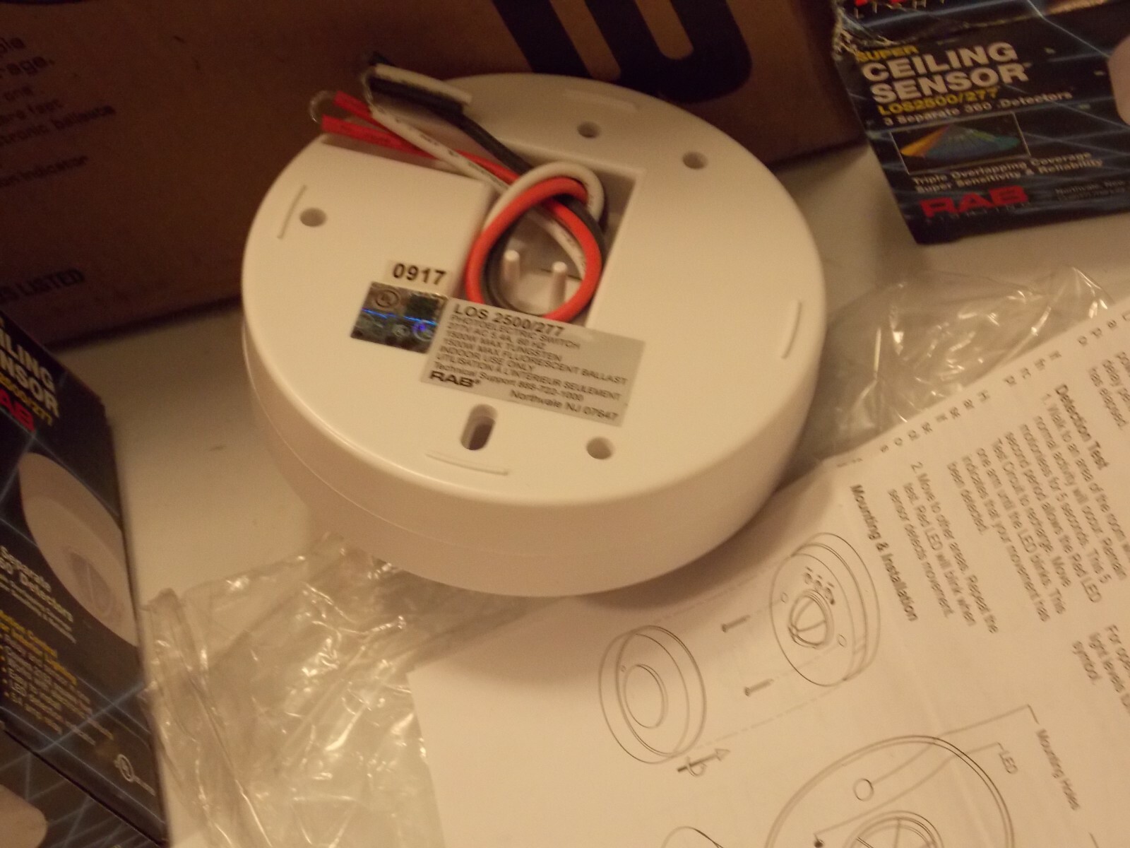 Rab Lighting Ceiling Sensor LOS2500/277 Motion Control Interior