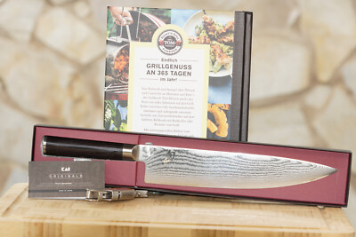 Kai Shun - Kochmesser 25 cm DM-0707 + Buch Heinzle Grillen + Tragetasche KAI