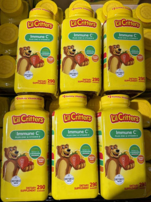 LIL CRITTERS IMMUNE C Plus ZINC & VITAMIN D Gummy Bears 290 Gummies 6pk