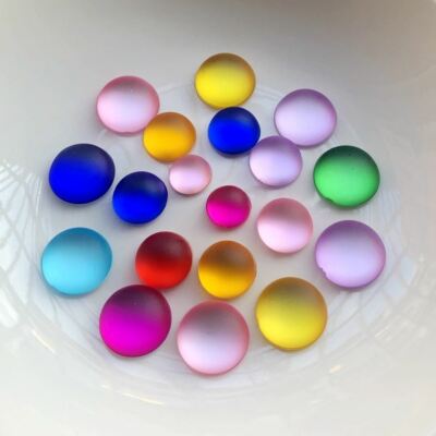10x Polaris Cabochons Ø 8 10 12mm Mix Paarweise Harz Schmucksteine Schimmer DIY