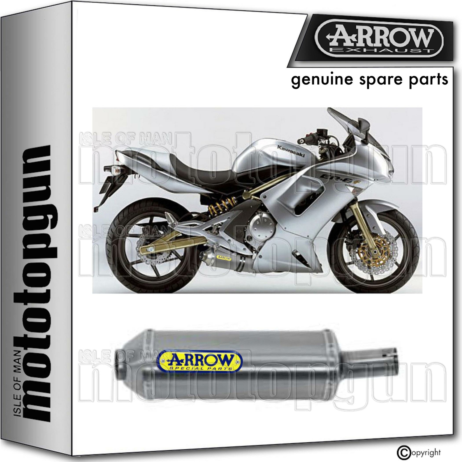 Ligne Complète Arrow Approuvée Open Pour Kawasaki ER6N 2005-2011 - Aluminium Noir, Embout Acier