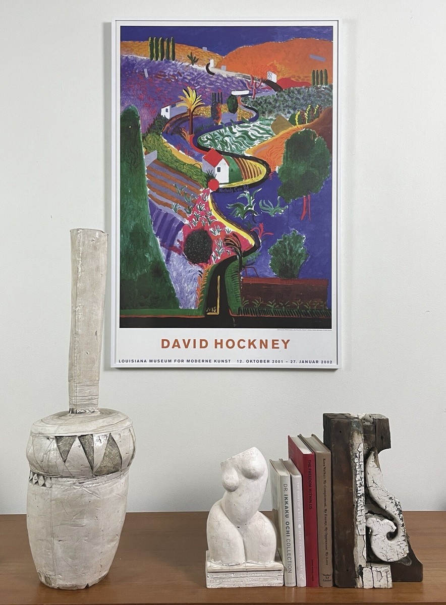 Vintage Danish David Hockney Exhibition Print (2001, Framed