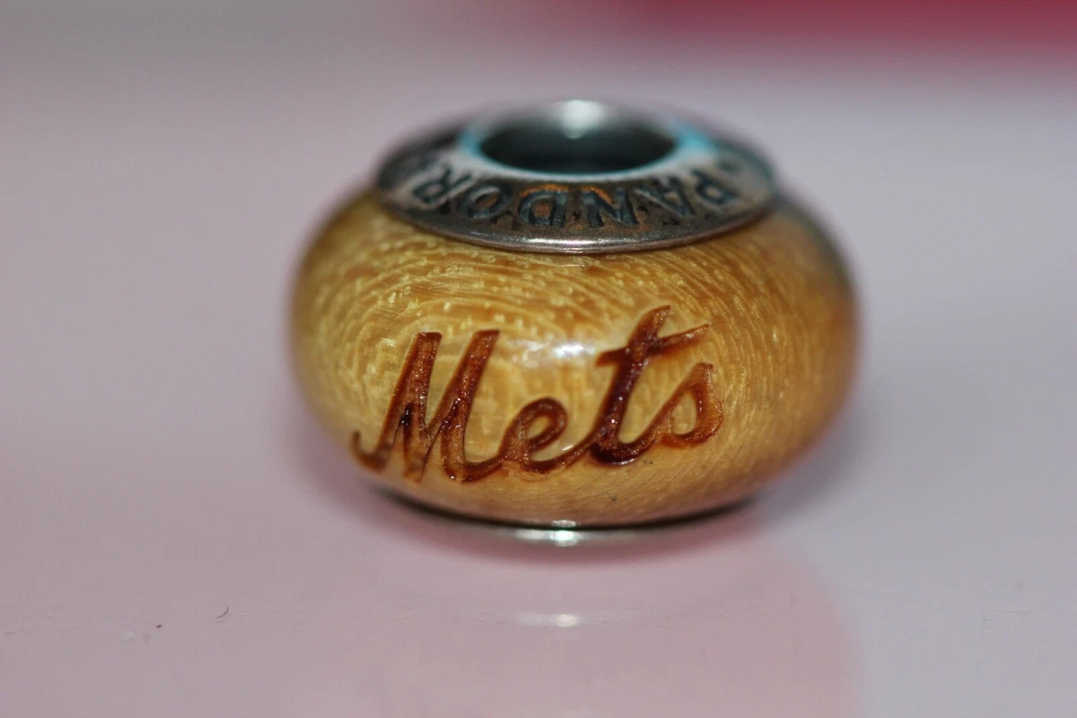 AUTHENTIC PANDORA NIB RETIRED NEW YORK METS BASEBALL WOOD CHARM