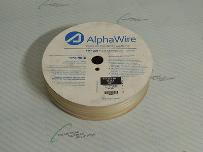 ALPHAWIRE MIL-DTL-23053/5C HEAT SHRINK TUBING FIT221 1/4'' DIAMETER 100' CLEAR