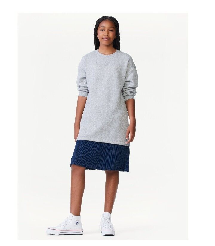 new Free Assembly Women's Sweatshirt Pleated Dress size M