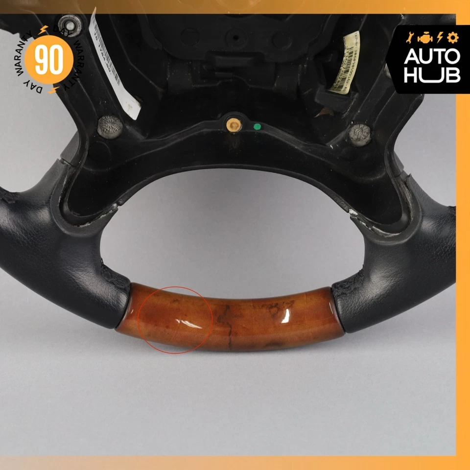 03-09 Volante Mercedes R230 SL550 CLK320 CLK550 madera de nogal negro OEM Foto 3 de 4