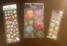 Lot Of 3 New Pkgs Owl Theme Stickers Ek Success Sticko  More