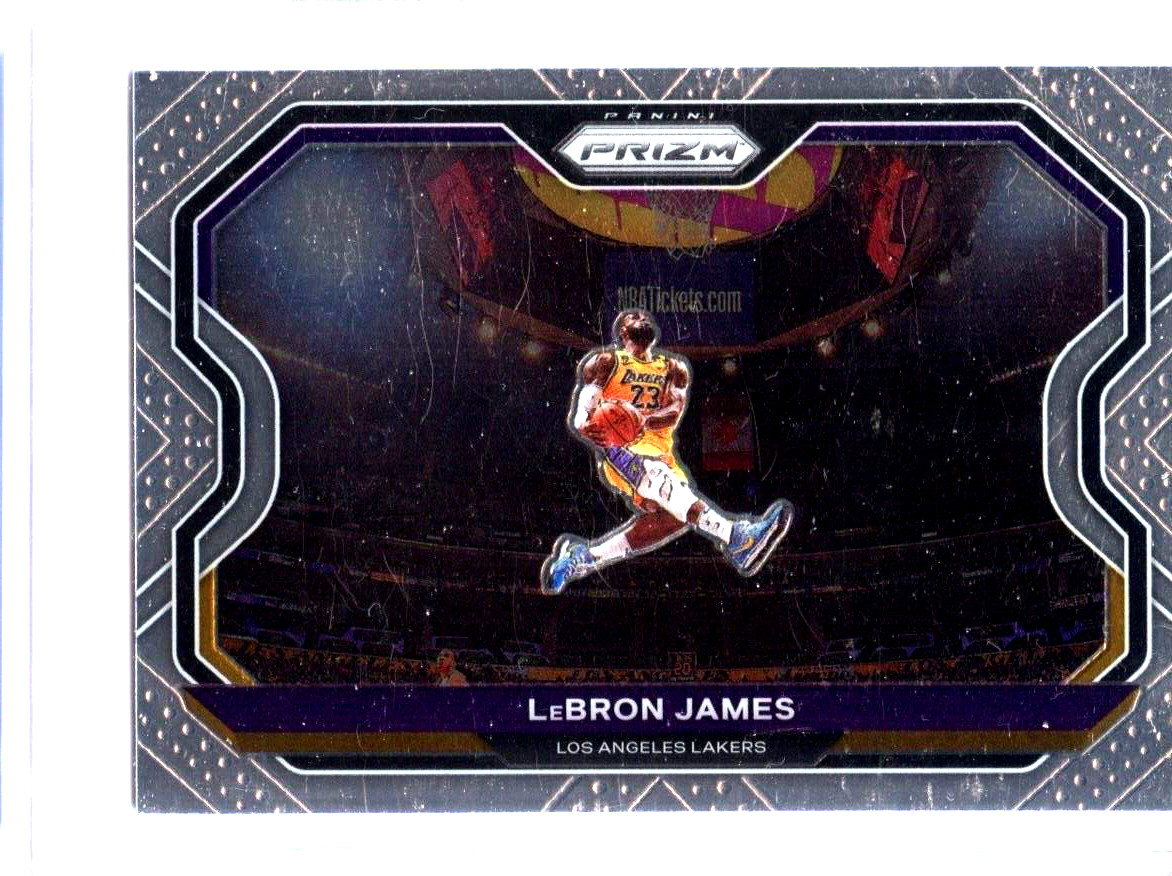 2020-21 Panini Prizm #1 LeBron James Silver Tribute Dunk Los Angeles Lakers