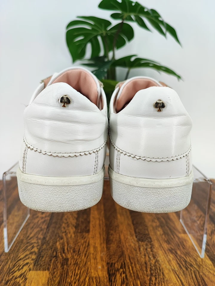 Kate Spade Women's Everhart Floral Leather Embroidered White Sneakers Size 6.5M  - Image 3 of 4