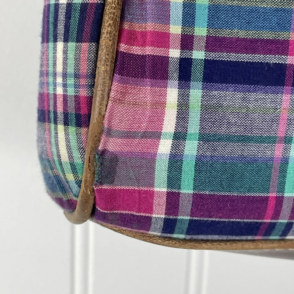 Винтажная розовая клетчатая сумочка CHAPS от Ralph Lauren с двумя ручками - Изображение 3 из 4