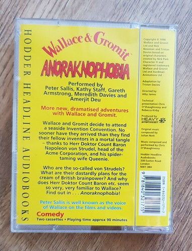 Wallace & Gromit Anoraknophobia Audio Book Cassettes Peter Sallis Kathy Staff - Picture 2 of 3